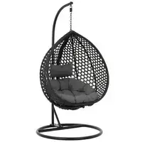 Подвесное кресло на открытом воздухе с каркасом - складное сиденье - черный/серый - каплевидная форма