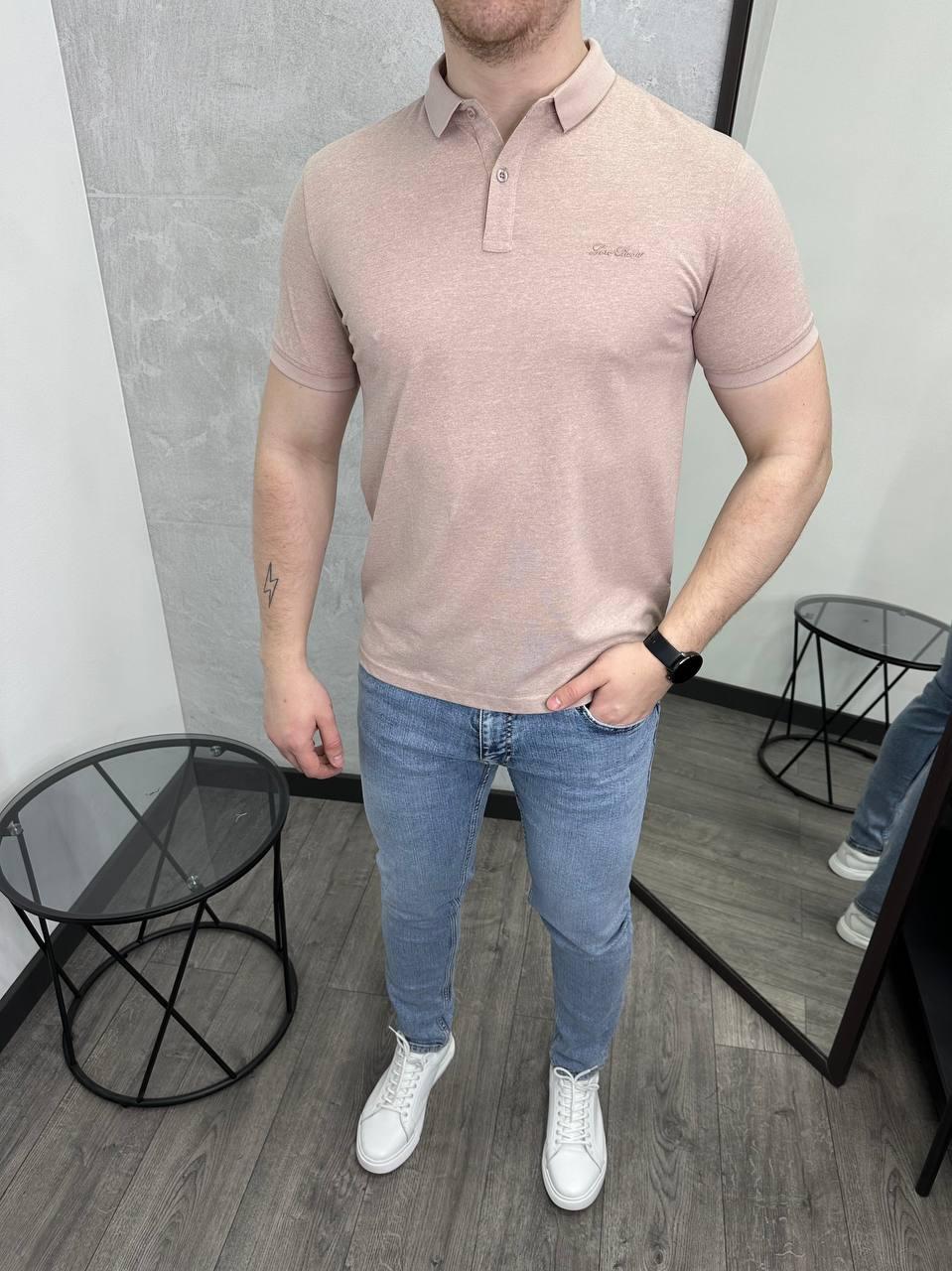 Чоловіча футболка поло Loro Piana БАТАЛ H4354 бежева