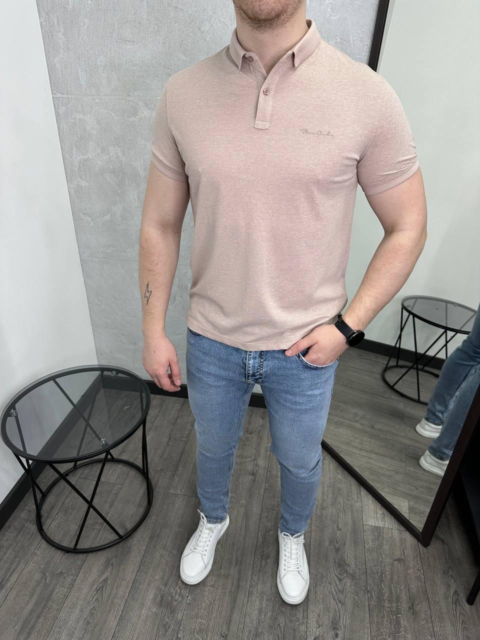 Чоловіча футболка поло Bruno Giordano H4351 бежева
