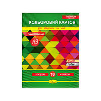 Набір кольорового картону А3 Апельсин КК-А3-10 односторонній 10 аркушів UL, код: 8259340