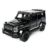 Машинка металева Mercedes-Benz G-Class Brabus 700 мерседес бенс джип чорний 1:32 звук світло інерція відкр двері багажник капот, фото 2