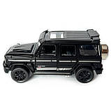 Машинка металева Mercedes-Benz G-Class Brabus 700 мерседес бенс джип чорний 1:32 звук світло інерція відкр двері багажник капот, фото 3