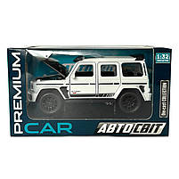 Машинка металева Mercedes-Benz G-Class Brabus 700 мерседес бенс джип білий 1:32 звук світло інерція відкр двері багажник капот, фото 7