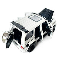 Машинка металева Mercedes-Benz G-Class Brabus 700 мерседес бенс джип білий 1:32 звук світло інерція відкр двері багажник капот, фото 6