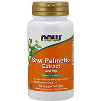 Экстракты ягод сереноа NOW Foods Saw Palmetto Extract 320 mg 90 Veg Softgels NX, код: 7518554