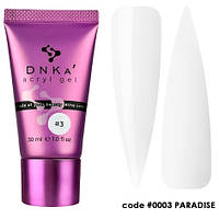 Акригель білий Acryl Gel DNKa, 30 ml #0003 Paradise