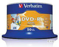 43533 Verbatim DVD-R, 50 pk AZO 16X 4.7GB Wide Inkjet Printable No ID Brand (цена за упаковк