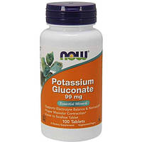 Микроэлемент Калий NOW Foods Potassium Gluconate 99 mg 100 Tabs QT, код: 7518532