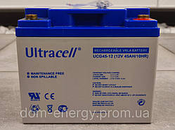 Гелевий акумулятор Ultracell UCG 45-12 АКБ GEL для котла тяговий ДБЖ безперебійника 45 Ah