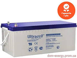 Акумулятор Ultracell UCG275-12, 12 В 275 А·год гелевий тяговий для інвертора безперебійника ДБЖ. АКБ GEL 275Ah