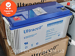 Акумулятор Ultracell UCG120-12, 12 В 120 А·год гелевий тяговий для інвертора безперебійника ДБЖ. АКБ GEL 120Ah