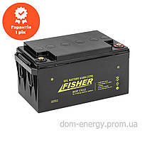 Акумулятор 65 Аh гелевий тяговий для інвертора котла ДБЖ АКБ AGM Fisher Gel 65Ah 12V