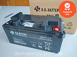 Акумулятор преміумкласу B.B.Battery BP 65-12, 65 Аh для безперебійника інвертора котла насоса ДБЖ АКБ 65А·год