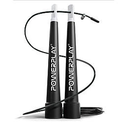 Скакалка швидкісна PowerPlay 4202 Ultra Speed Rope Чорна (2,9m.)