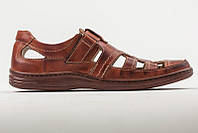 Мужские летние туфли натур кожа Comfort Leather brown