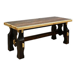 Стіл садовий дерев'яний великий в альтанку Випалювання 200х80 см під старовину з масиву дерева на терасу для дачі