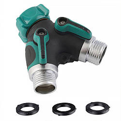 Роздільник BlueBird 5139 з'єднувач для садового шланга з окремими двопозиційними клапанами