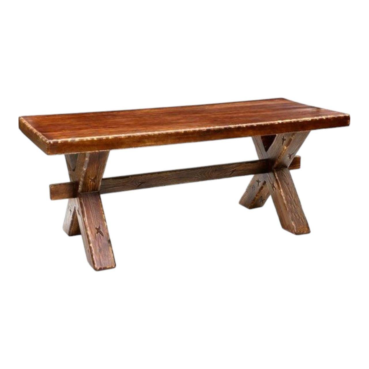 Стіл садовий дерев'яний великий в альтанку Брус 200х80 см під старовину з масиву дерева на терасу для дачі