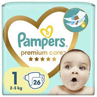 Підгузок Pampers Premium Care New Born Розмір 1 (2-5 кг) 26 шт (8001841104614)