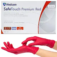 Нітрилові рукавички Medicom SafeTouch Advanced Red, щільність 4 г. - червоні (100 шт) М