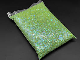 Зелені сухі блискітки зірки для декупажу та декорування новорічних іграшок в упаковці 0,5кг
