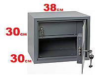 Мебельный сейф с ключевым замком для документов формата А4 (ШхВхГ: 380х300х300 мм)