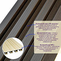 Рейка декоративна WPC стінова 3000х160х23мм Венге SW-00001537, фото 2