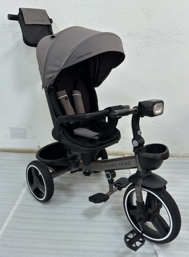 Дитячий триколісний велосипед — коляска Turbo Trike MT 1002-13 з батьківською ручкою Бежевий, фото 1