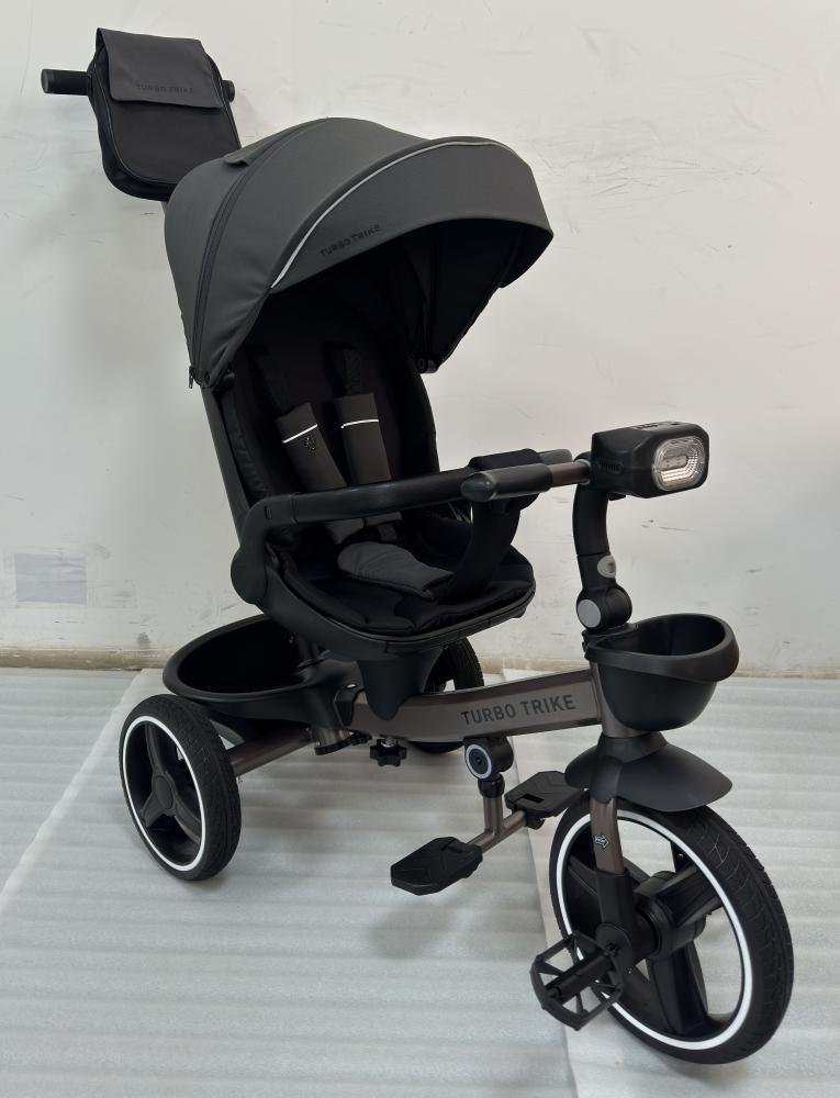 Дитячий триколісний велосипед — коляска Turbo Trike MT 1002-2 з батьківською ручкою Сірий, фото 1