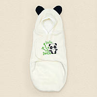 Флисовый спальник кокон с капюшоном Dexters на липучке panda 3-6 месяца молочный GG, код: 8431294