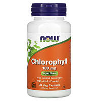 Натуральная добавка NOW Chlorophyll 100 mg, 90 вегакапсул CN10306 VB