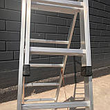 3х секційна драбина стремянка 8 щаблів розсувна Техпром, фото 2