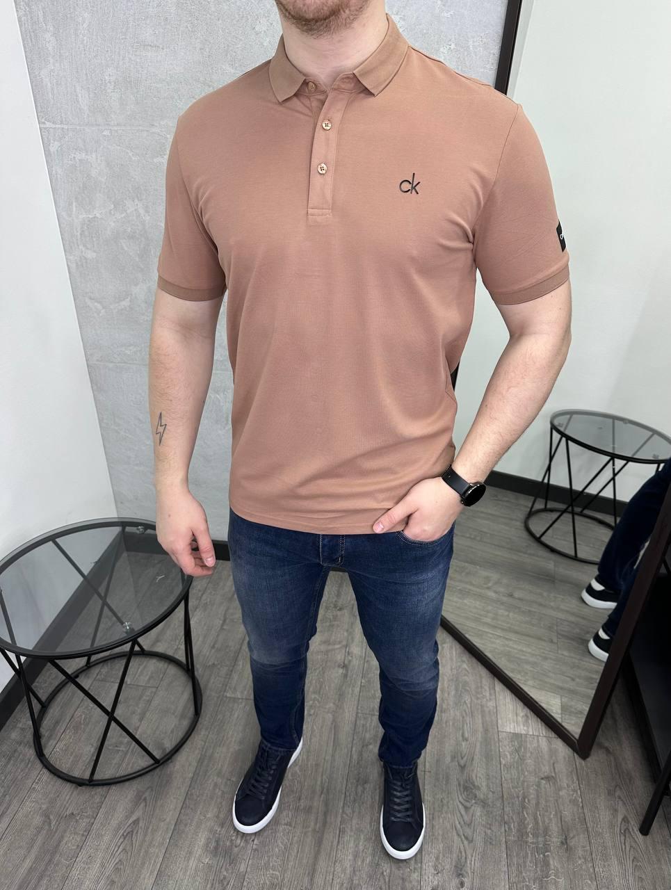 Чоловіча футболка поло Calvin Klein H4341 бежева