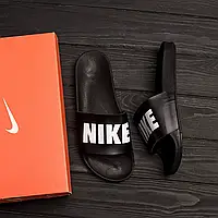 Мужские шлепанцы Nike черные, кожаные найк, тапочки - шлепки ЧИТАЙТЕ ОПИСАНИЕ