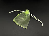 Подарочные мешочки из органзы упаковочные прозрачные Цвет зелений. 9х12см