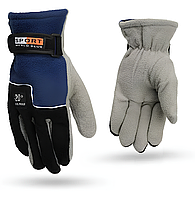 Мужские зимние теплые флисовые термальные перчатки для мотоцикла, лыж, снега, сноуборда Синие