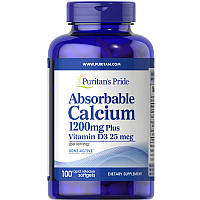 Витамины и минералы Puritan's Pride Absorbable Calcium with Vitamin D, 100 капсул CN7210 VB