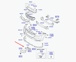 Решітка протитуманної фари права Hyundai IX35 TUCSON 2009 - Hyundai 865862S300 оригінал