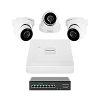 Комплект видеонаблюдения на 3 камеры GV-IP-K-W81/03 5MP