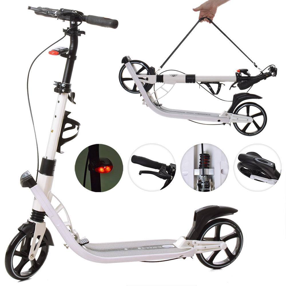 Самокат складаний міський iTrike SR 2-015-4 алюмінієво-сталевий корпус, місце для пляшки, гальмо на кермі, фото 1