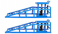 Металлическая рампа (пандус) с гидравлическим домкратом AL-FA 2Т, высота 270-375 мм