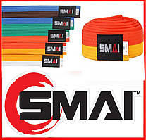 Пояс для кімоно жовто-помаранчевий  для карате тхеквондо айкідо джиу-джитсу та інших бойових мистецтв