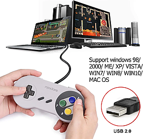 Геймпад Miadore 2 x USB-контролера для ігор SNES NES, класичний ретро USB-джойстик-геймпа, Amazon, Німеччина, фото 2