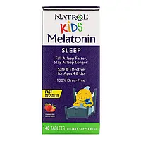 Мелатонин для детей от 4 лет со вкусом клубники (Melatonin) Natrol 40 таблеток