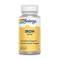 Витамины и минералы Solaray Iron 50 mg, 60 вегакапсул CN10311 VB