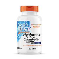 Препарат для суставов и связок Doctor's Best Hyaluronic Acid with Chondroitin Sulfate, 60 таблеток CN7084 VB