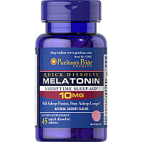 Натуральная добавка Puritan's Pride Melatonin 10 mg, 45 таблеток - вишня CN6657 VB