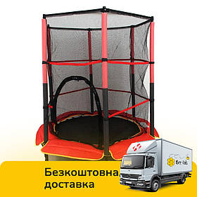 Дитячий батут на пружинах із сіткою (діаметр 140 см) Tilly BT-RJ-0072 Червоний