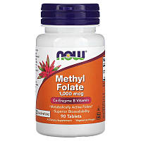 Витамины и минералы NOW Methyl Folate 1000 mcg, 90 таблеток CN11392 VB