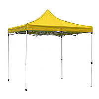 Усиленный раздвижной шатер-гармошка на белом каркасе 3х3 м Желтый Тент для уличной торговли